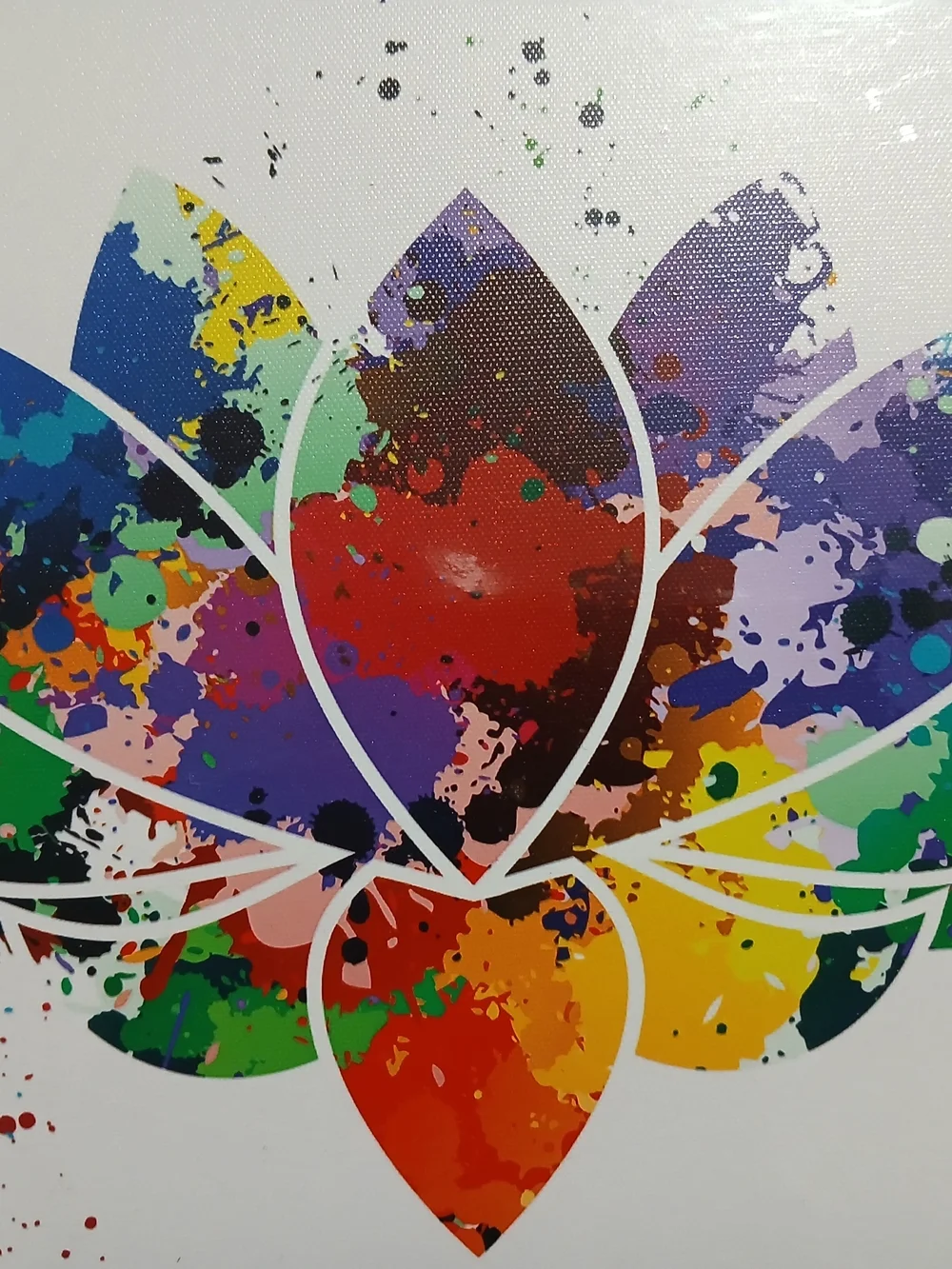 Inspirational Rainbow Lotus Wall Art Canvas - Multicolor